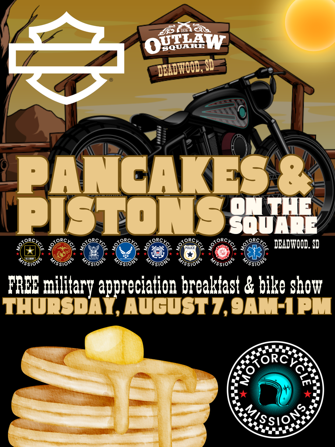 Pancakes & Pistons: Motorcycle Missions Heads to Deadwood
