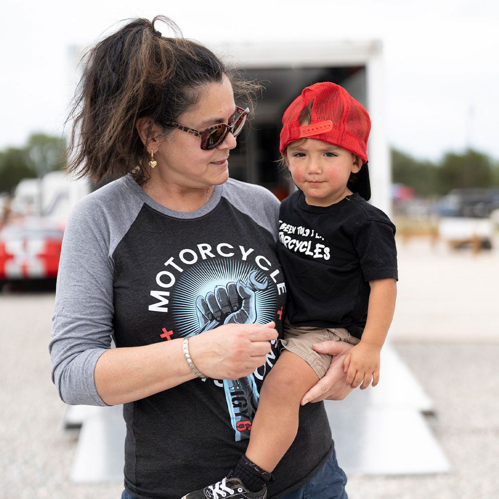 TEE, 3/4 SLEEVE - BLACK/GREY, UNISEX