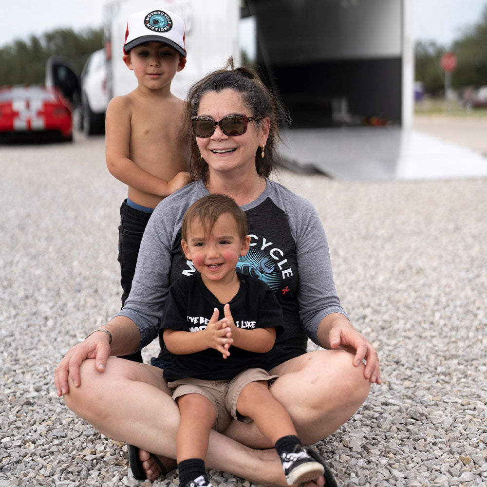 TEE, 3/4 SLEEVE - BLACK/GREY, UNISEX