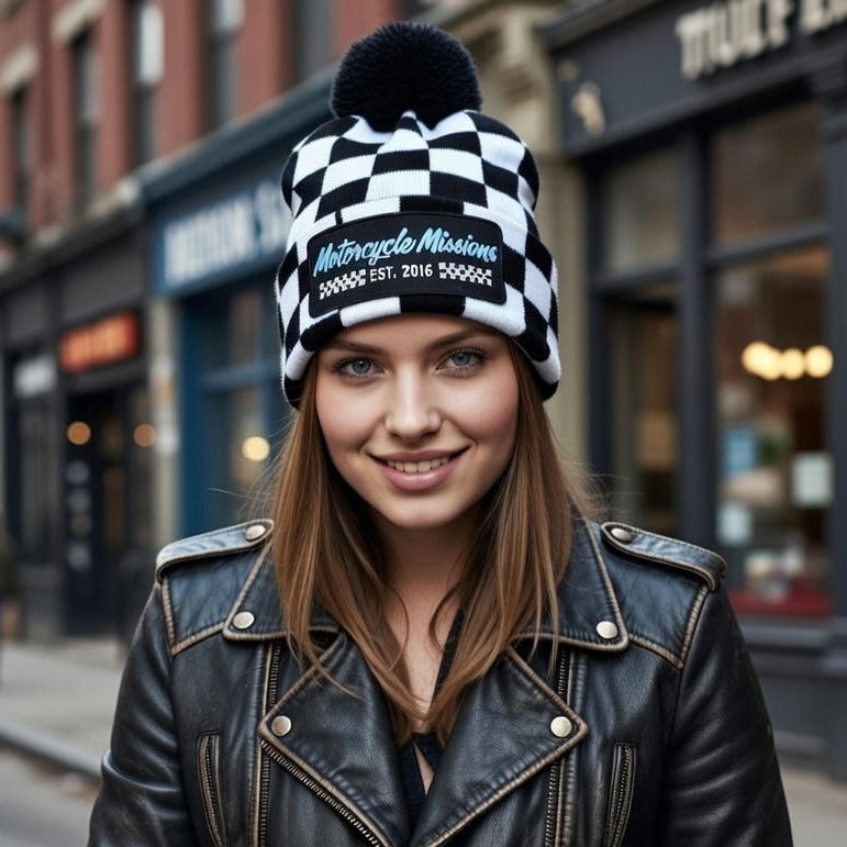 BEANIE - CHECKERED with Pom Pom V2 (UNISEX)