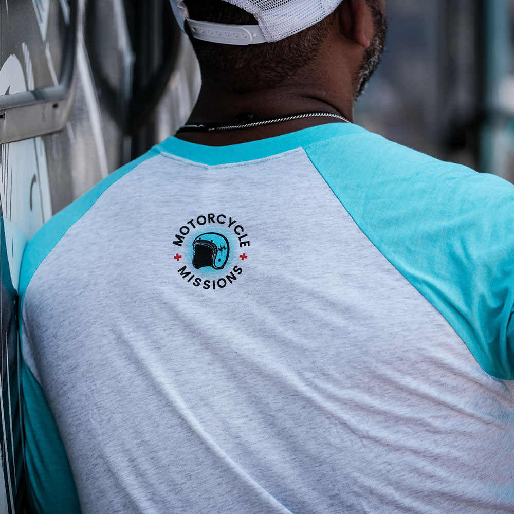 TEE - 3/4 SLEEVE, UNISEX, TEAL