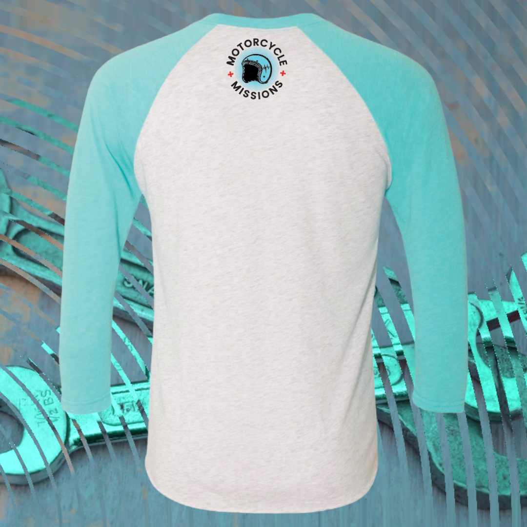 TEE - 3/4 SLEEVE, UNISEX, TEAL