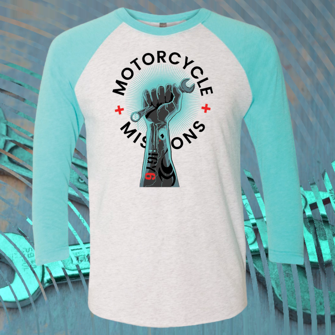 TEE - 3/4 SLEEVE, UNISEX, TEAL