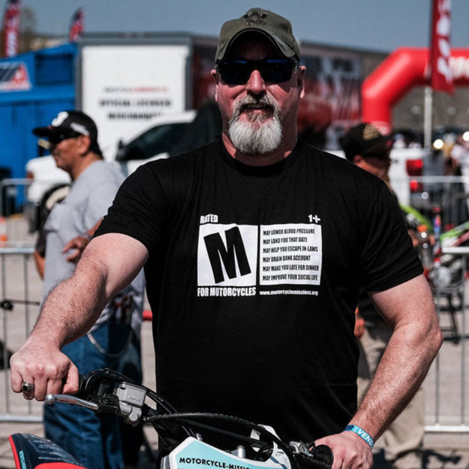 TEE - RATED M FOR MOTORCYCLES, UNISEX