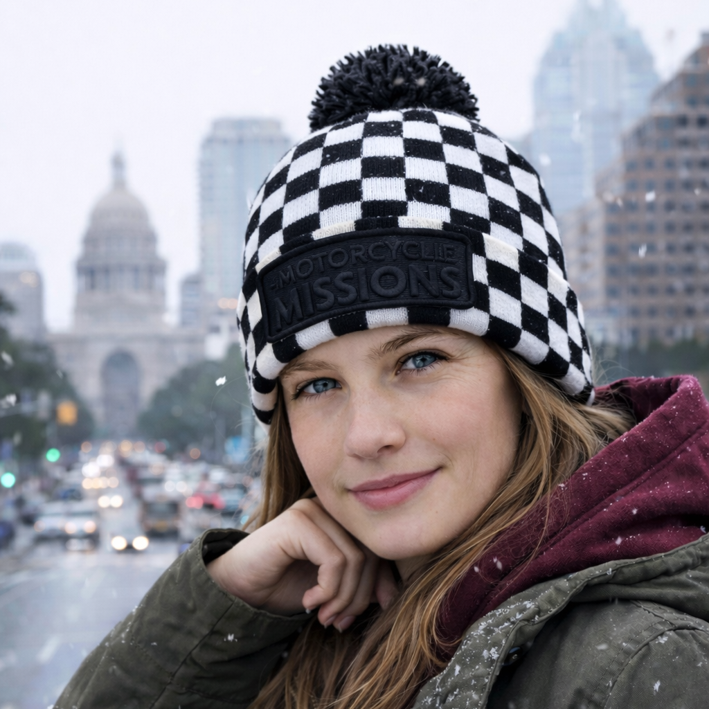 BEANIE -  CHECKERED with Pom Pom V3 (UNISEX)