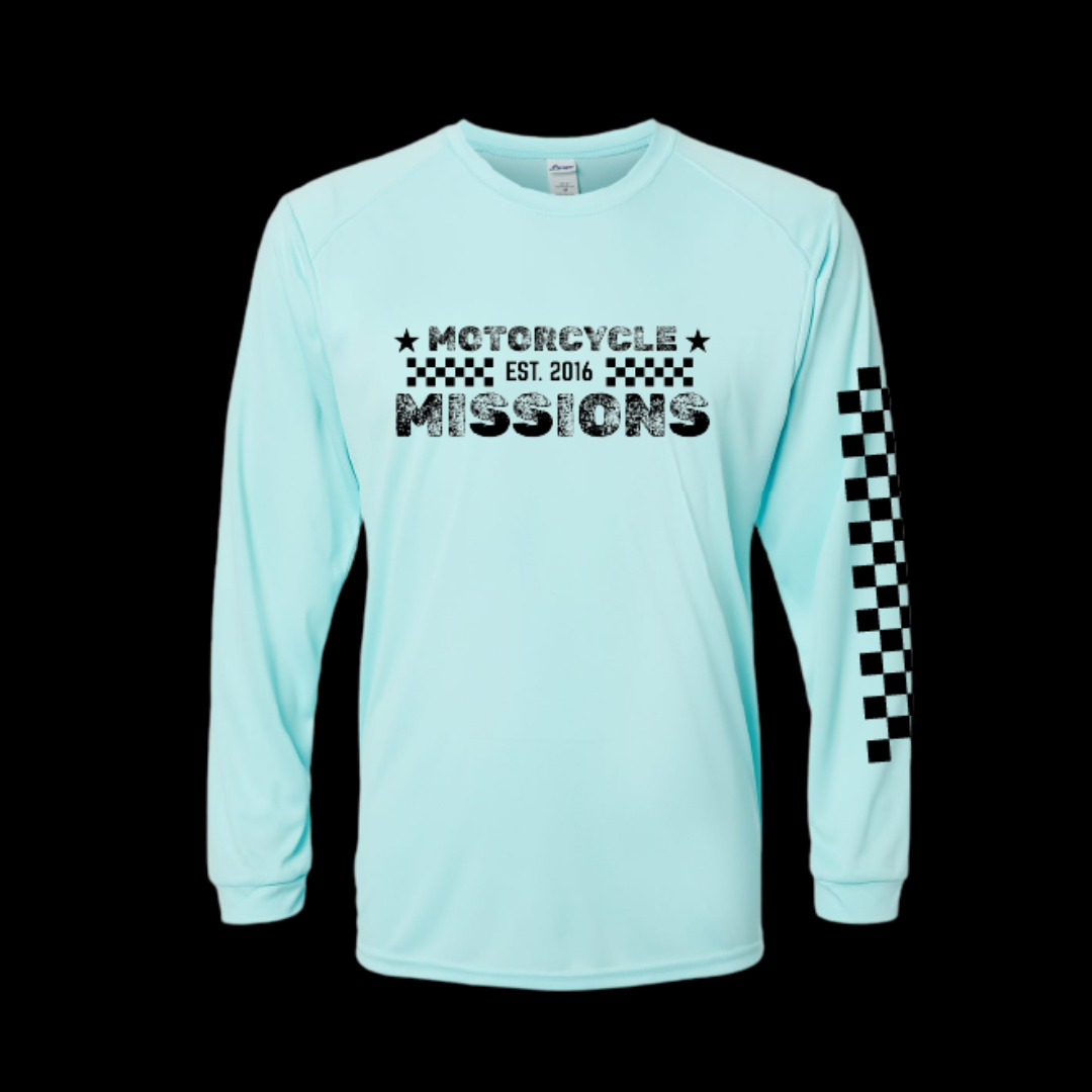 THE PREZ TEE- MOISTURE WICKING LONG SLEEVE (TEAL)