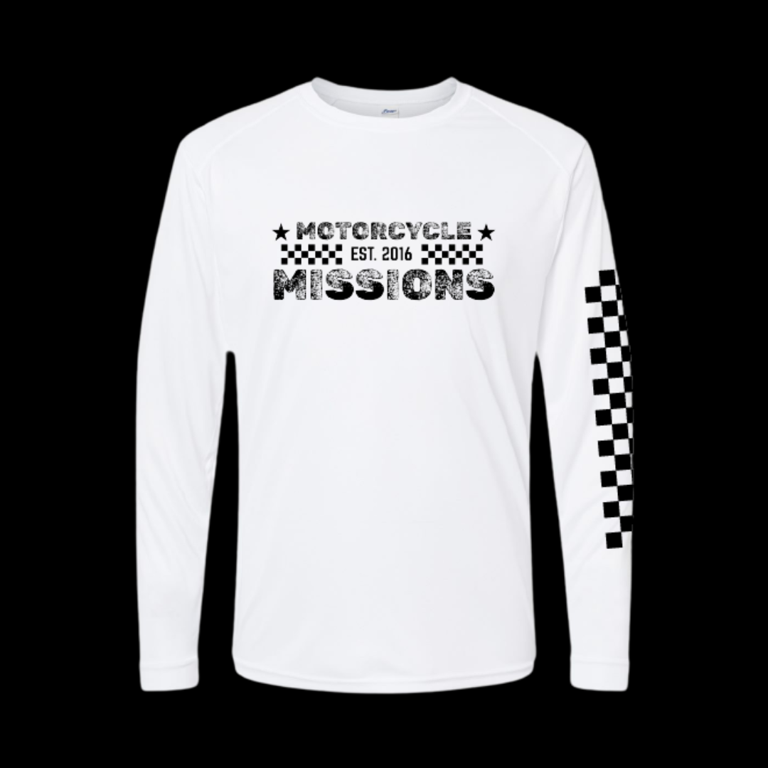 THE PREZ TEE- MOISTURE WICKING LONG SLEEVE (WHITE)