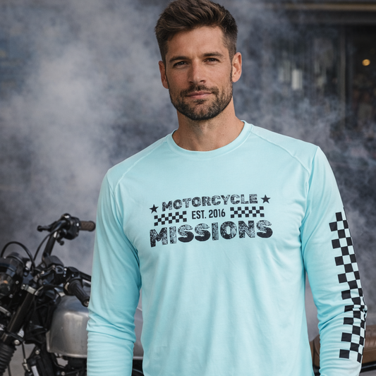 THE PREZ TEE- MOISTURE WICKING LONG SLEEVE (TEAL)