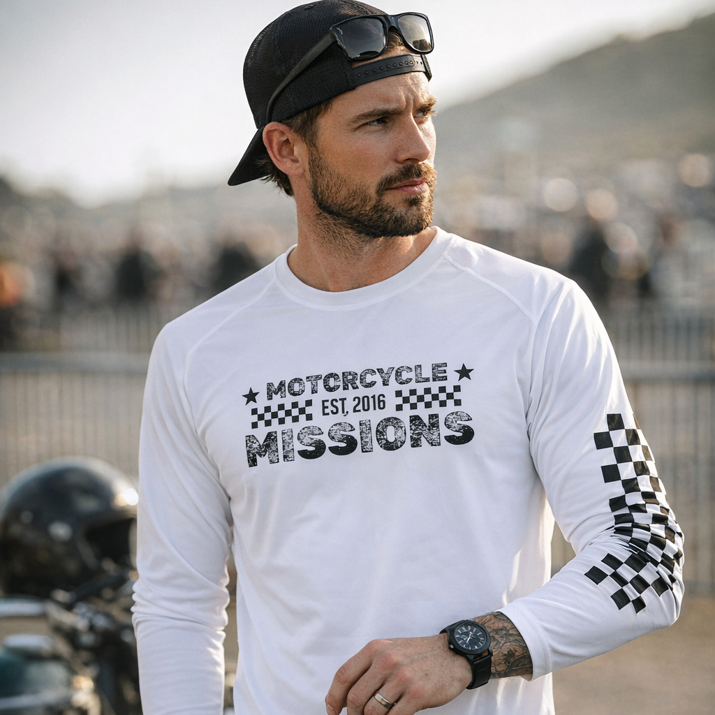 THE PREZ TEE- MOISTURE WICKING LONG SLEEVE (WHITE)