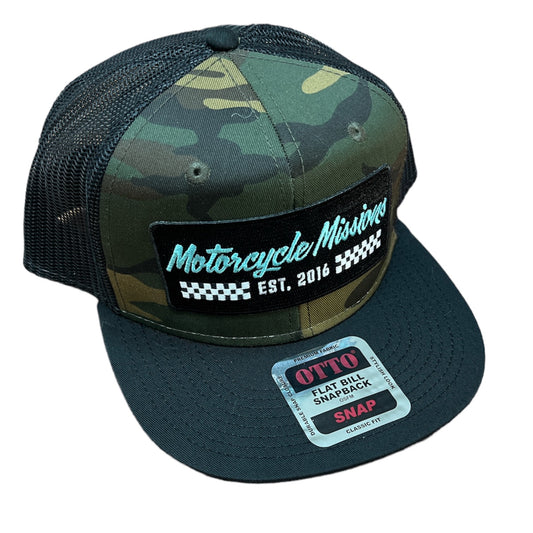 SNAPBACK TRUCKER HAT - CAMO (RECTANGULAR PATCH MAM)